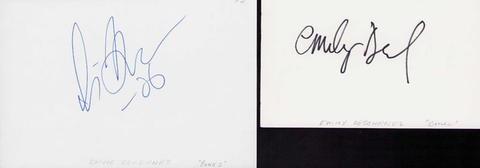 Bones cast set of signatures