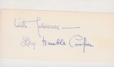 Lillian Kemble Cooper rare GWTW signature