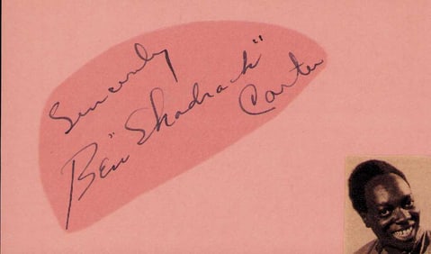 Ben "Shadrack" Carter rare signature