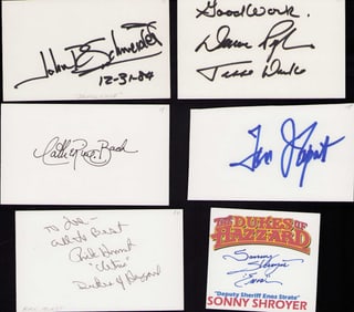 Dukes of Hazzard cast set of signatures