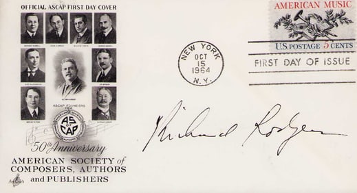 Richard Rodgers rare signed FDC