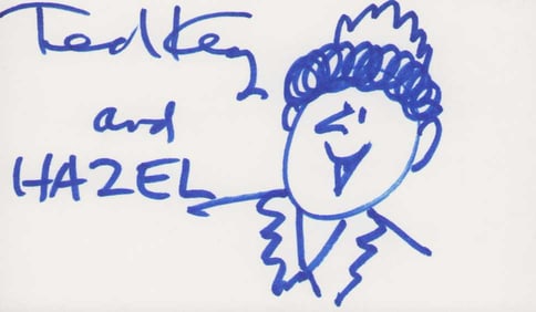 Ted Key signed card with Hazel sketch