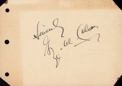 George M Cohan rare signed page
