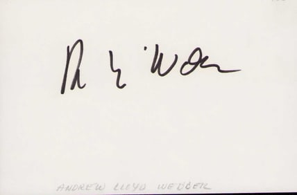 Andrew Lloyd Weber rare signed card