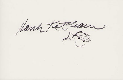 Hank Ketchum signed card with sketch