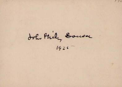John Phillips Sousa signed card