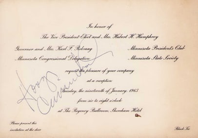 Hoagy Carmichael Invitation signed