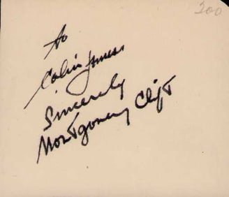 Montgomery Clift scarce signature
