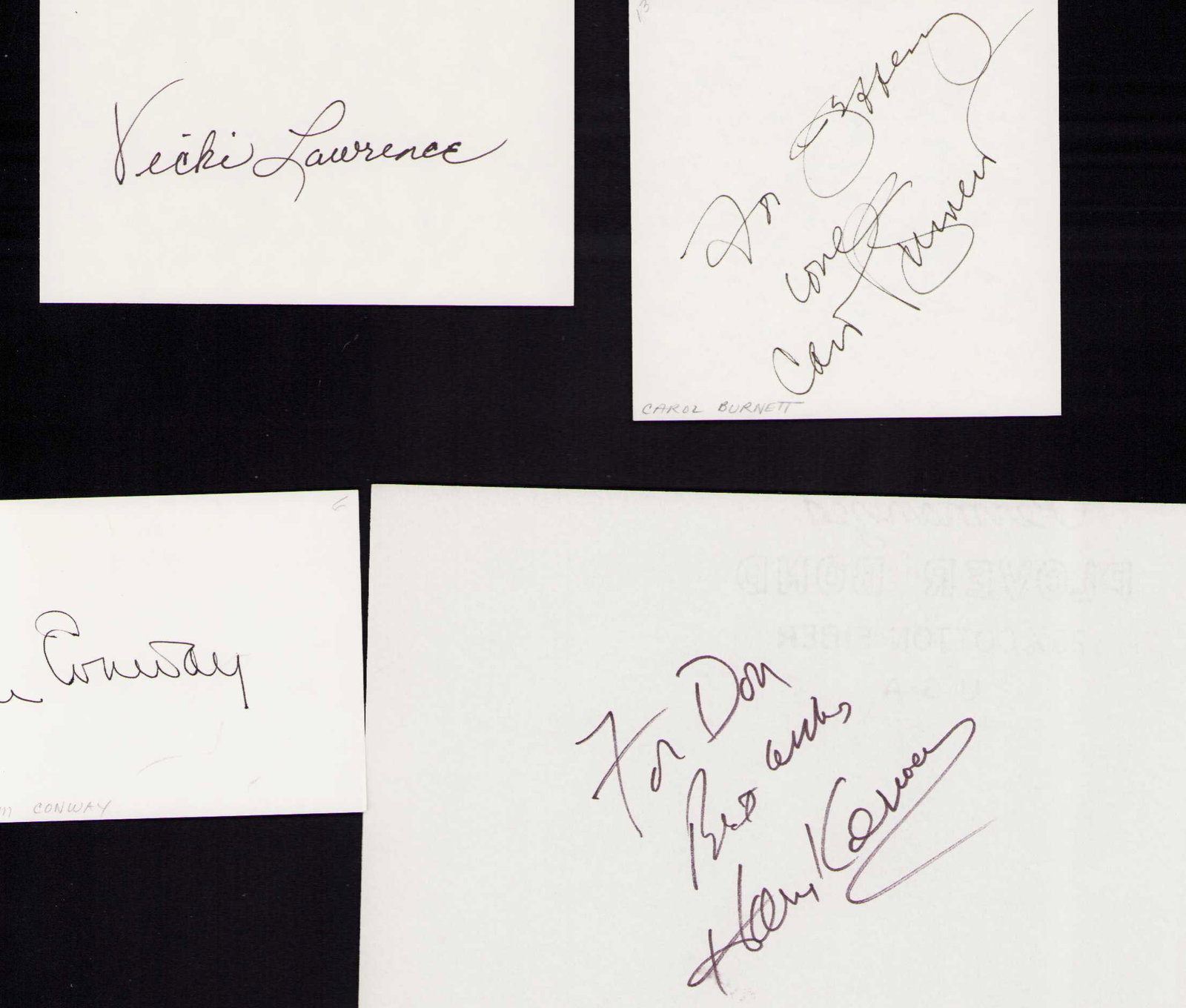 Carol Burnett Show set of cast signatures (1 of 1)