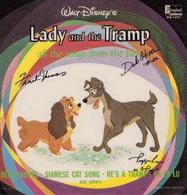 Lady and the Tramp LP soundtrack Disney partial cast signed