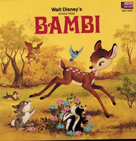 Bambi Disney soundtrack LP signed by Walt Disney