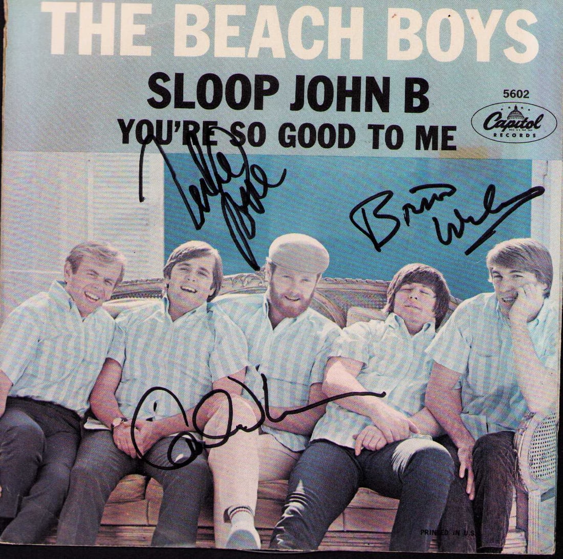 Beach Boys signed 45rpm picture sleeve and record (1 of 1)