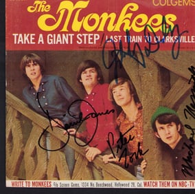 Monklees signed 45rpm picture sleeve and record