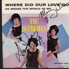 Supremes signed 45rpm picture sleeve and record
