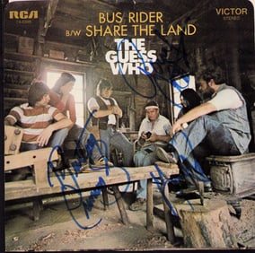 The Guess Who signed 45rpm picture sleeve and record