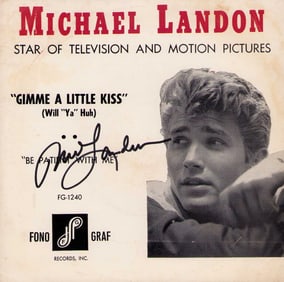 Michael Landon rare signed 45rpm picture sleeve and record