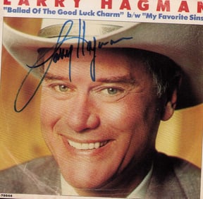 Larry Hagman signed 45rpm picture sleeve and record
