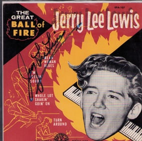 Jerry Lee Lewis rare Sun record signed record