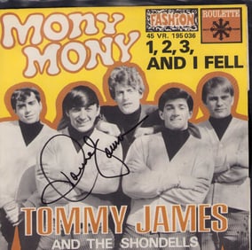 Tommy James signed 45rpm picture sleeve and record