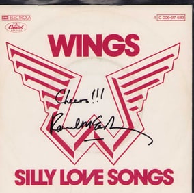 Paul McCartney Wings signed 45rpm picture sleeve and record