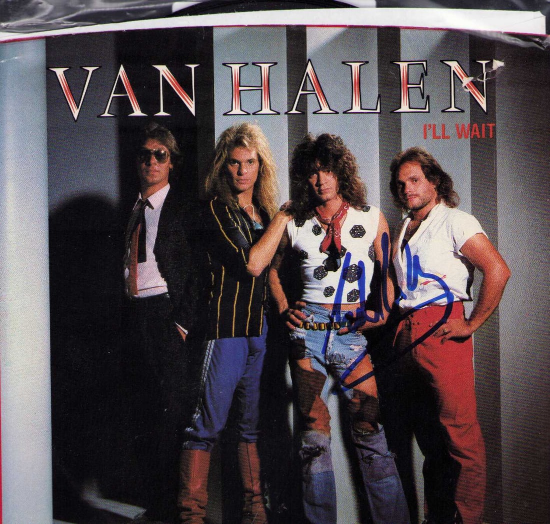 Eddie Van Halen signed 45rpm picture sleeve and record (1 of 1)
