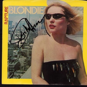 Debbie Harry aka Blondie signed 45rpm picture sleeve with record