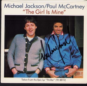 Michael jackson signed 45rpm picture sleeve with record