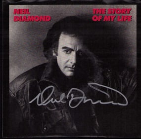 Neil Diamond signed 45rpm picture sleeve with record