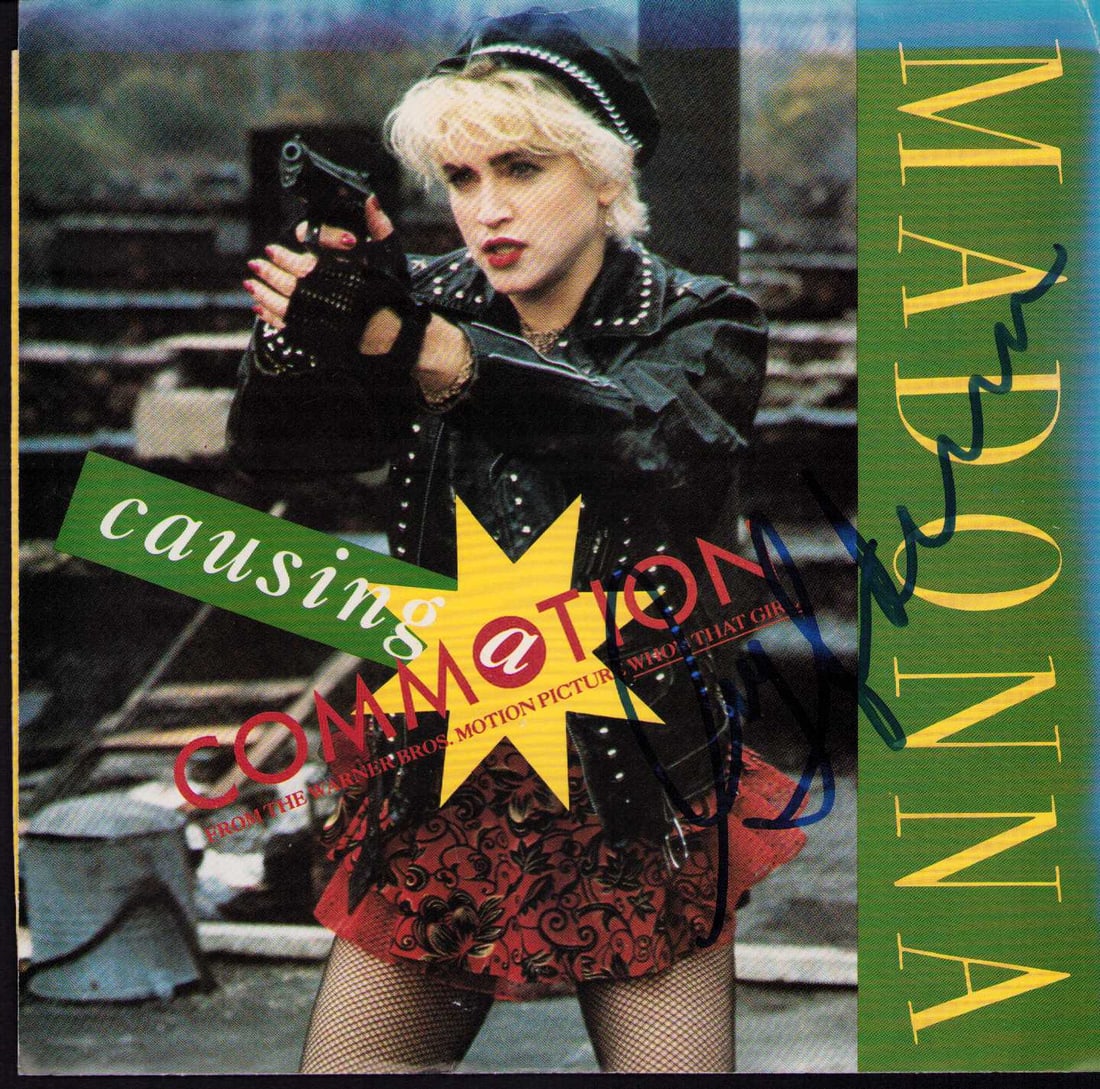 Madonna signed 45rpm picture sleeve and record (1 of 1)