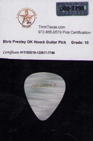 Elvis Presley documented stage used guitar pick