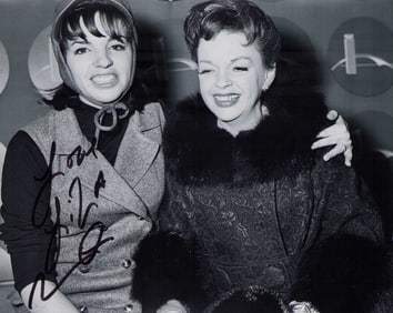 Liza Minelli signed photo with Judy her famous mother rare