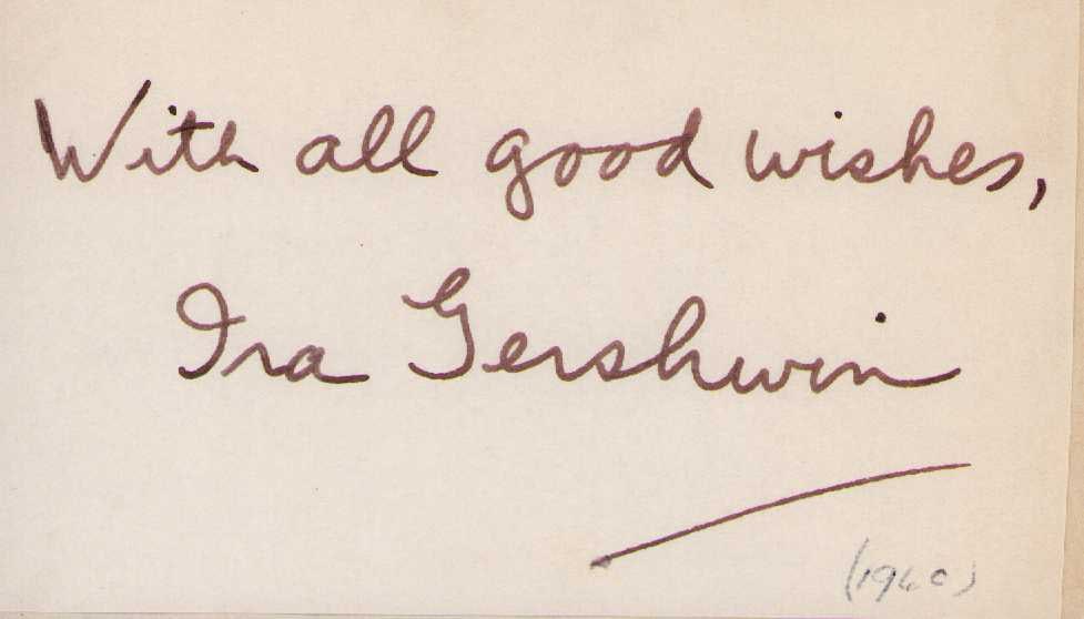 Ira Gershwin signature (1 of 1)