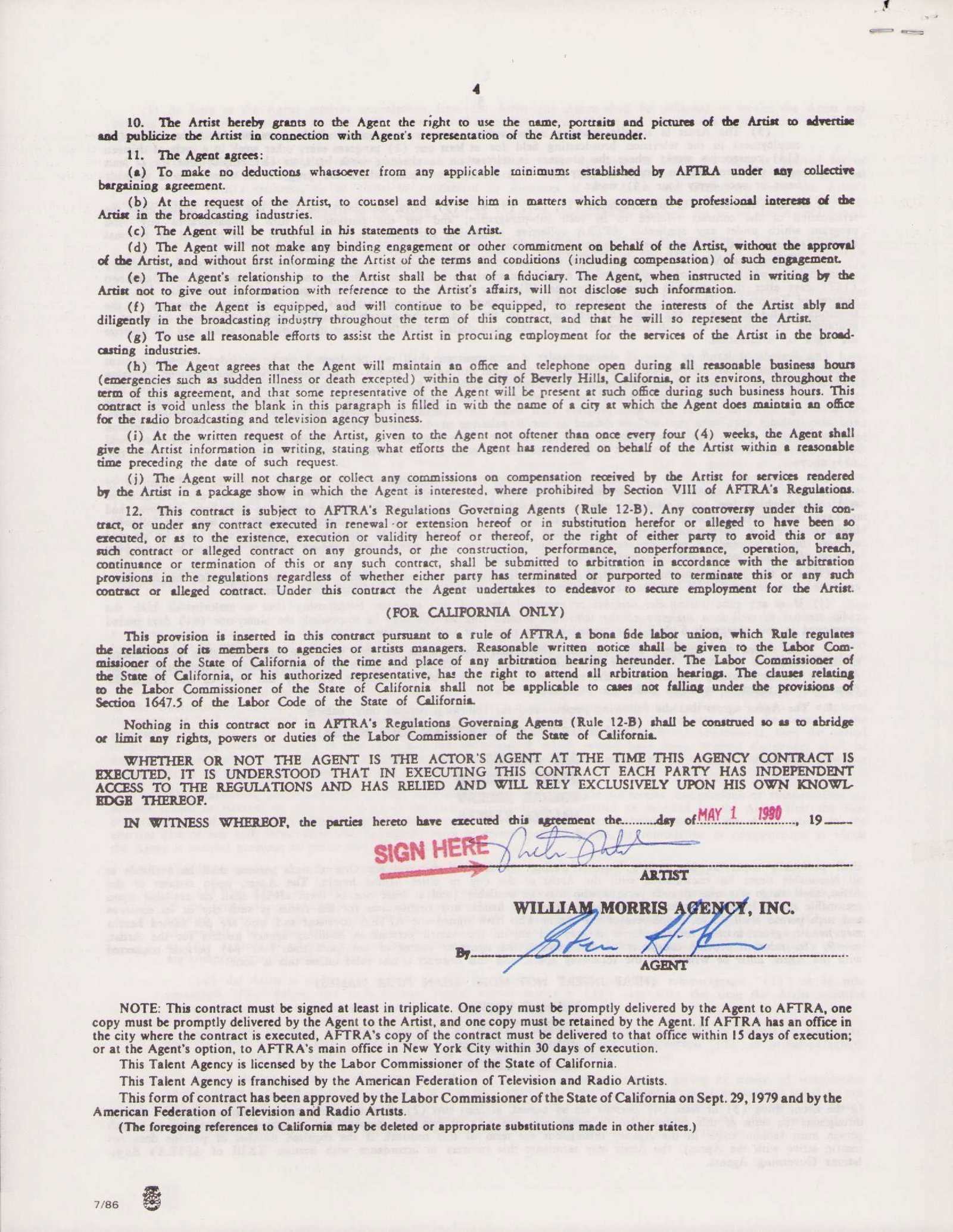 Melissa Manchester signed contract (1 of 1)