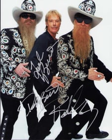 ZZ Top signed photo by all three