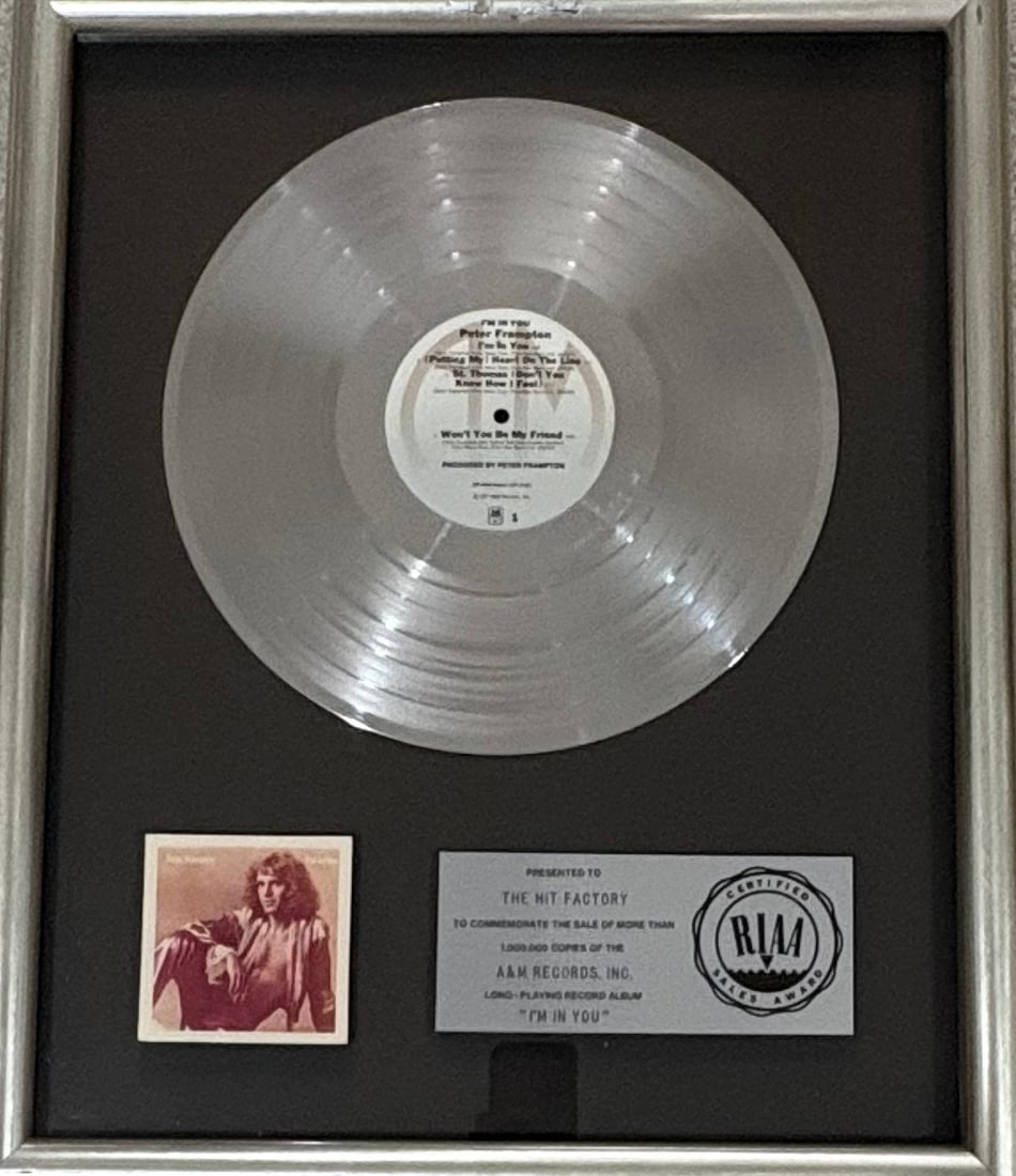 Peter Frampton RIAA award to the famed Hit Factory (1 of 1)
