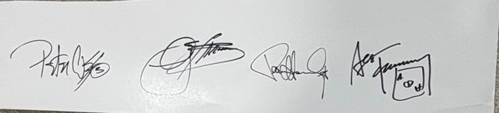 KISS original band signatures cut from print
