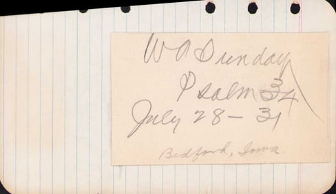 William "Billy" Sunday signature