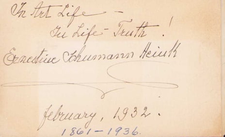 Ernestine Schummann Heink signature