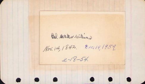 Colonel Walter Williams signature