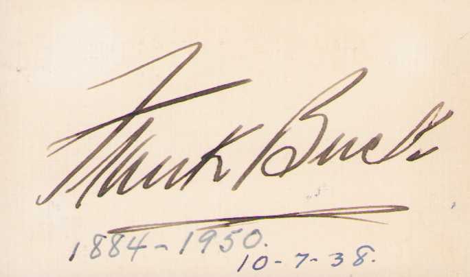 Frank Buck signature (1 of 1)