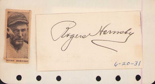 Rogers Hornsby signature