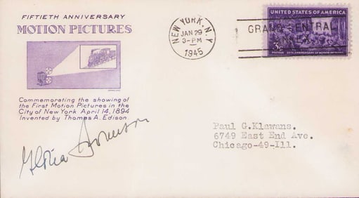 Gloria Swanson signed FDC