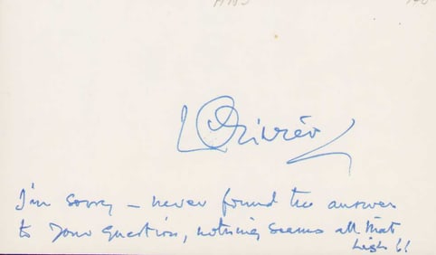 Sir Lawrence O'Livier signature