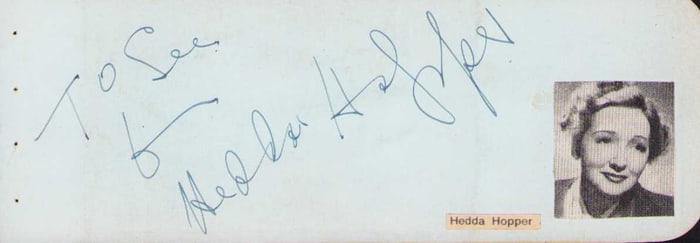 Hedda Hopper signature