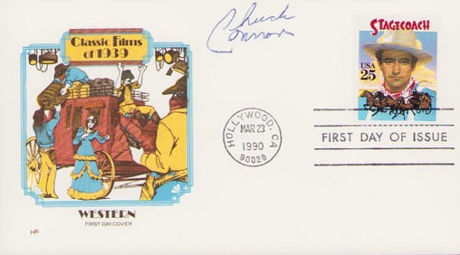 Chuck Connors signed FDC