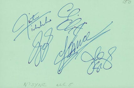 N'Sync signed card by band