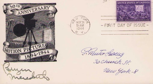 Burgess Meredith signed FDC