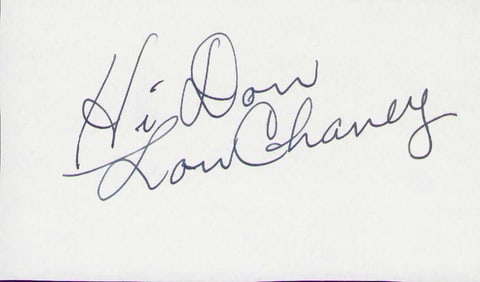 Lon Chaney Jr signature