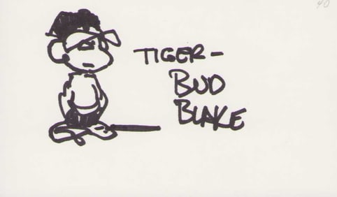 Bud Blake signature and sketch