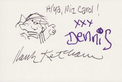 Hank Ketchum signature and sketch